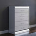 Glam - 5 Drawer Chest & LED Lighting - White Matrix Furniture Group