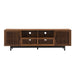 TV Stand, Entertainment Center With Slatted Doors, Cable Management, Soft Closing Hinges - Walnut Hearth and Haven