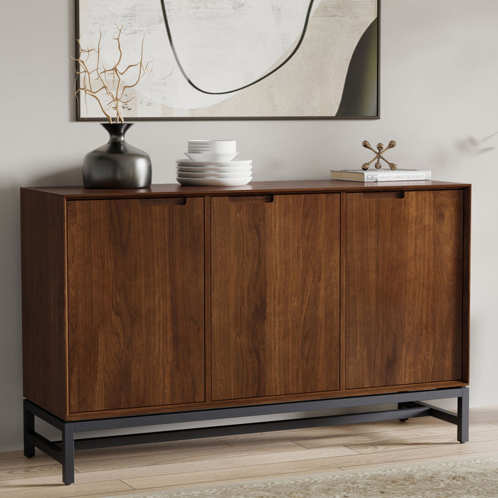 Banting - 3 Door Sideboard Buffet With Adjustable Shelves - Natural Walnut Simpli-Home