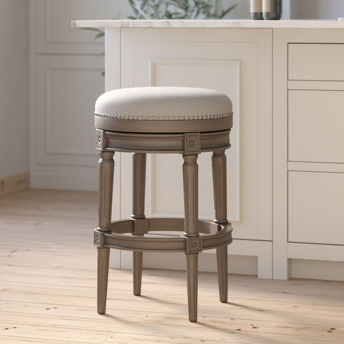 Rustic Elegance Backless Swivel Stool Home Essentials