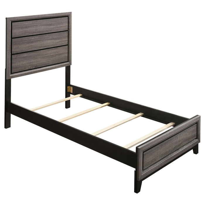 Twin Panel Bed With Tapered Legs - Gray Furniture Max