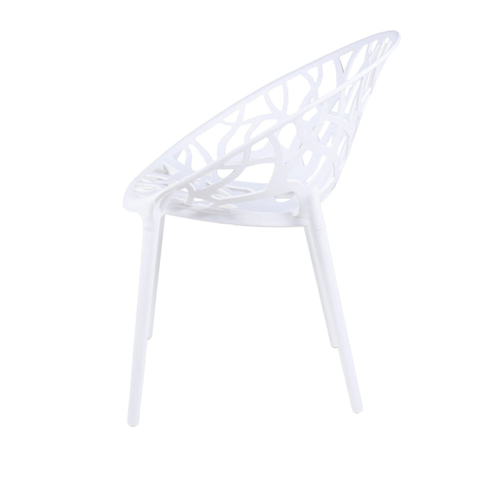 Dining Chair, Transparent Shell Design For Home (Set of 4) - White Home Essentials