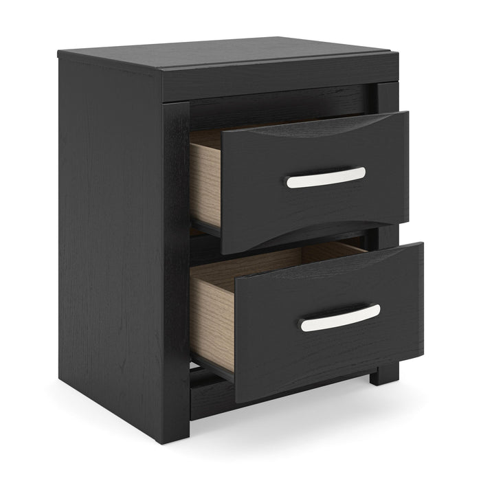 Stabotta - Two Drawer Night Stand - Black Signature Design by Ashley®