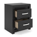 Stabotta - Two Drawer Night Stand - Black Signature Design by Ashley®