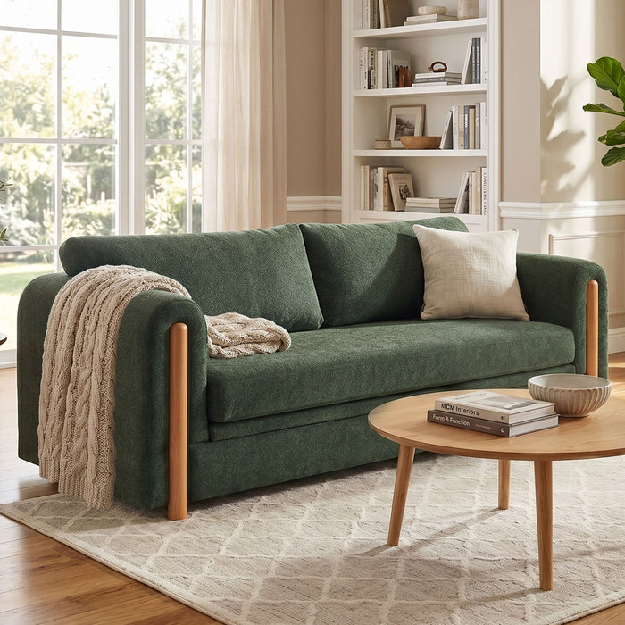 Modern 3 Seater Upholstered Couch Sofa For Living Room Noble House