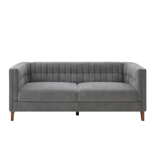 Modern 3 Seater Sofa, Upholstered Couch With Curved Armrests Noble House