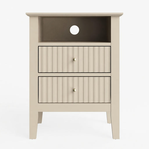 Fluted Nightstand With 2 Drawers Home Essentials