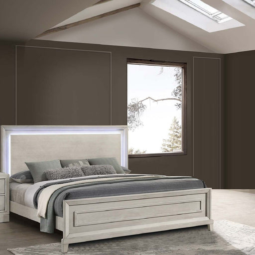 Elegant Style Bed With LED Lights On Headboard Home Essentials
