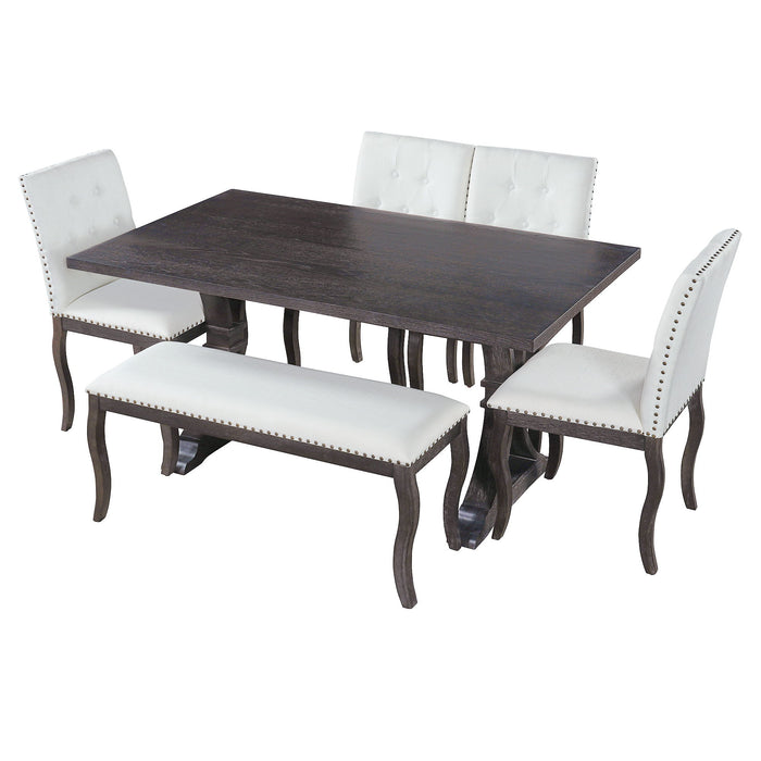 Dining Set With Bench, 6 Piece Hearth and Haven