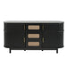 Fluted Sideboard Buffet Cabinet With Sliding Doors And Adjustable Shelves Noble House