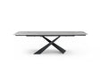 9422 - Ceramic & Metal Dining Table - Gray / Black Extravaganza Collection