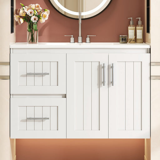 Wall Mounted Bathroom Vanity & Sink, 2 Drawers Hearth and Haven