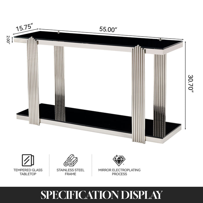 Console Table With Double Tier Storage Home Essentials