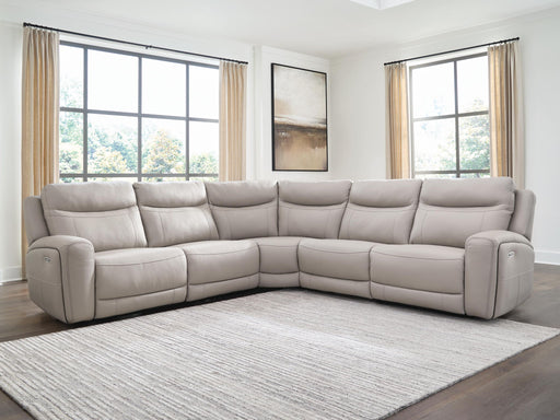 Gravier - 5-Piece Power Reclining Sectional - Gray Benchcraft®