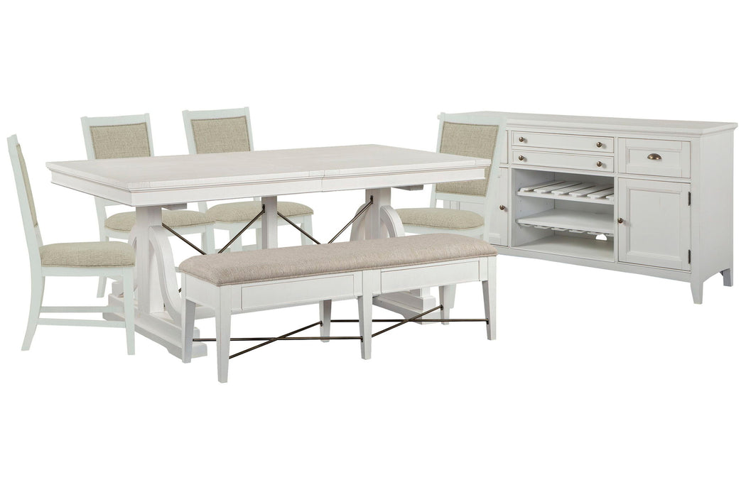 Heron Cove - Extendable Trestle Dining Table Set Magnussen Furniture