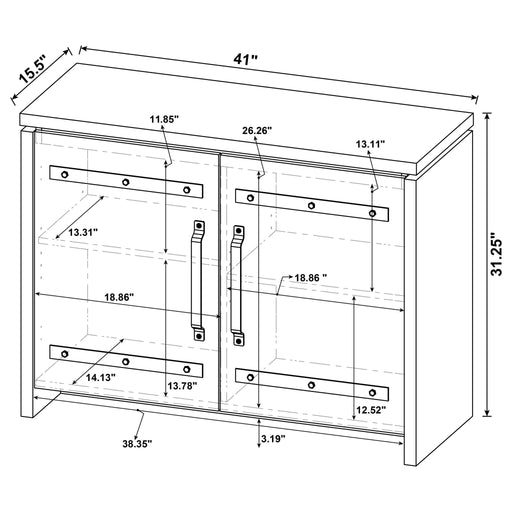 2 Door Accent Cabinet With Accents - Gray Furniture Max