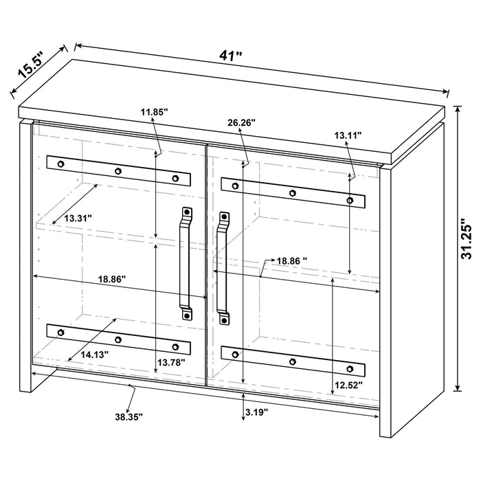 2 Door Accent Cabinet With Accents - Gray Furniture Max