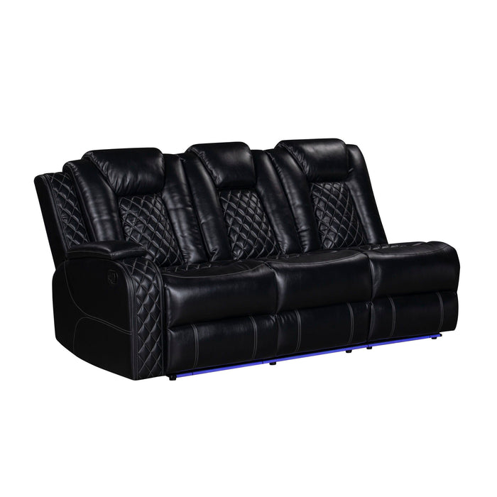 Orion II - LAF Sofa With Dual Recliner - Black