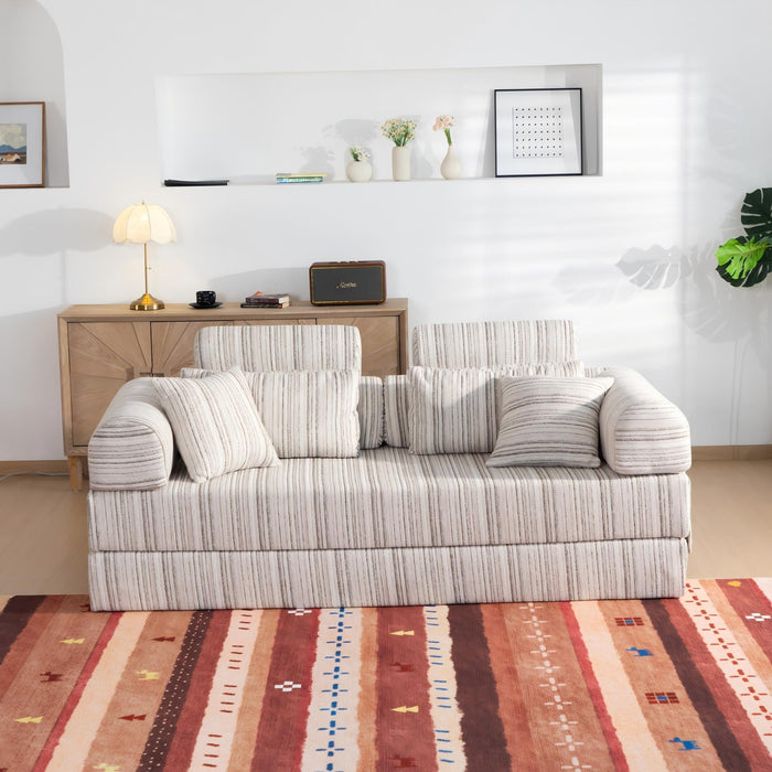 Convertible Sleeper Sofa Bed With High Density Compressed Sponge, Upholstered Couch For Living Room Home Essentials