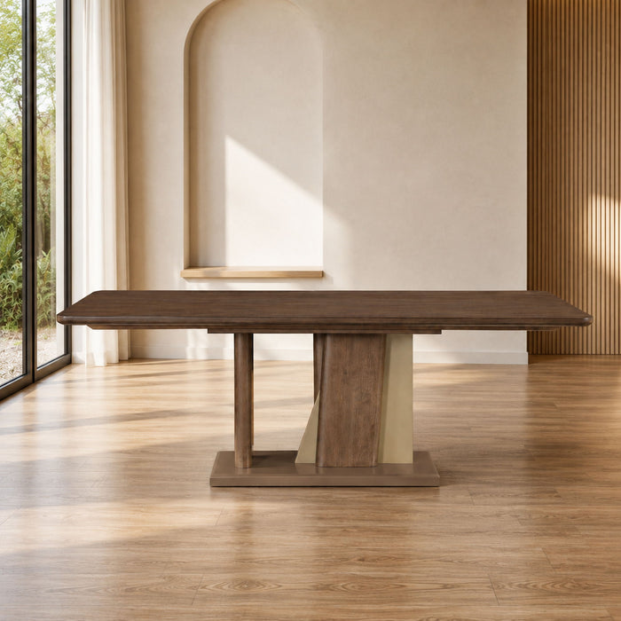 Ouida - Dining Table - Brown / Gold Acme