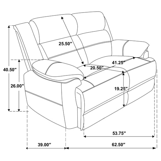 Worthington - Padded Arm Loveseat - Dark Brown Furniture Max