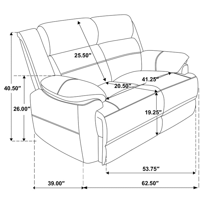 Worthington - Padded Arm Loveseat - Dark Brown Furniture Max