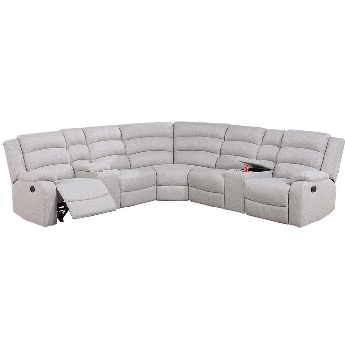 Manual Motion Reclining Loveseat 3 Piece Sectional Set With Console Storage And Cup Holders Home Essentials