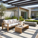 3 Seater Patio Set, Outdoor Sofa & Coffee Table Set Hearth and Haven