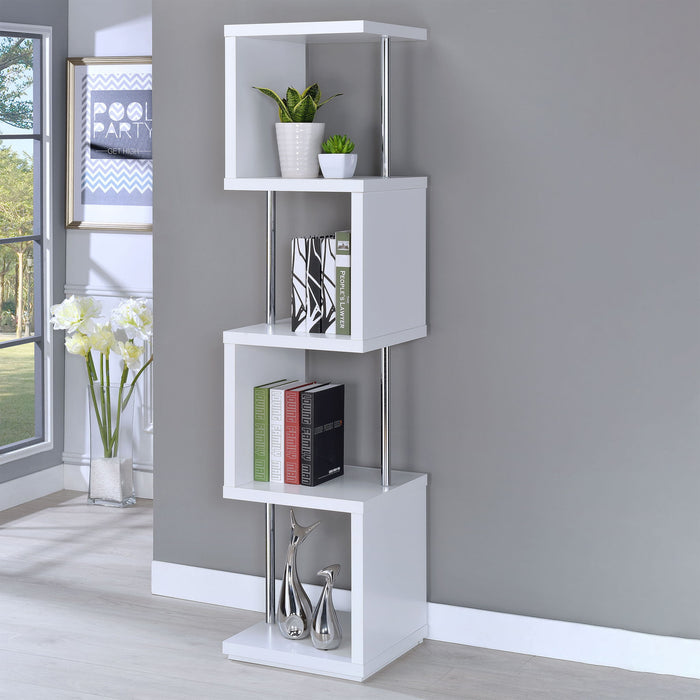 4 Tier Bookcase With Accents Furniture Max