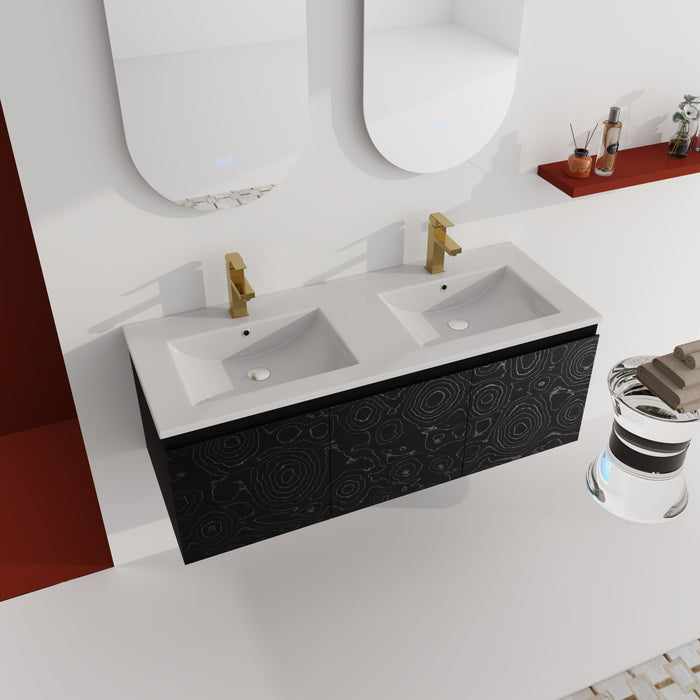 48'' Floating Wall - Mounted Bathroom Vanity & Soft - Close Cabinet Door, KD - Package - Black