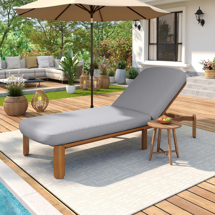 Outdoor Chaise Lounge With Adjustable Backrest Hearth and Haven