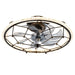 Caged Ceiling Fan With Remote Control Lights, 6 Speeds, 3 Color Temperature LED - Antique Black Daily Nest