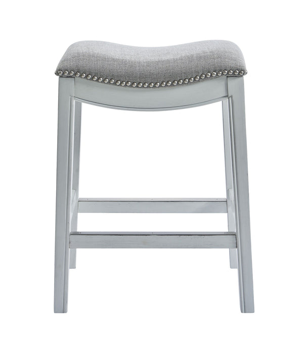 Solid Wood Backless Counter Height Bar Chair - Gray / White