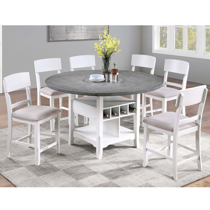 Contemporary Counter Height Dining Set With Built In Lazy Susan Home Essentials