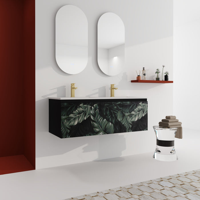 48'' Floating Wall Mounted Bathroom Vanity & Soft - Close Cabinet Door, KD - Package - Black