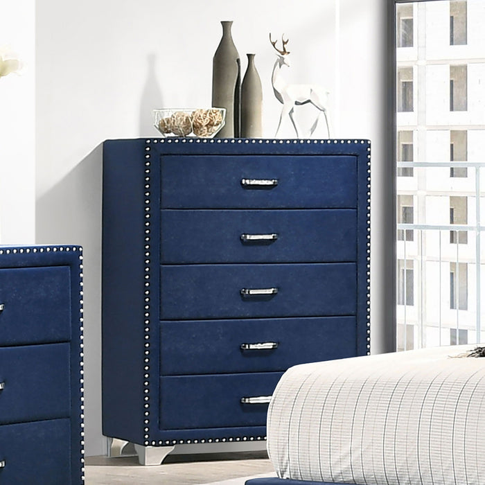 5 Drawer Bedroom Chest With Crystal Pulls Furniture Max