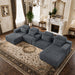 U-Shaped Sectional Sofa With Chaise Lounge And Cup Holders Home Essentials
