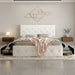 Upholstered Bed Frame With LED Lights, 4 Storage Drawers, Charging Station Home Essentials