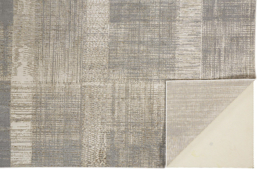 Abstract Area Rug - Gray And Ivory