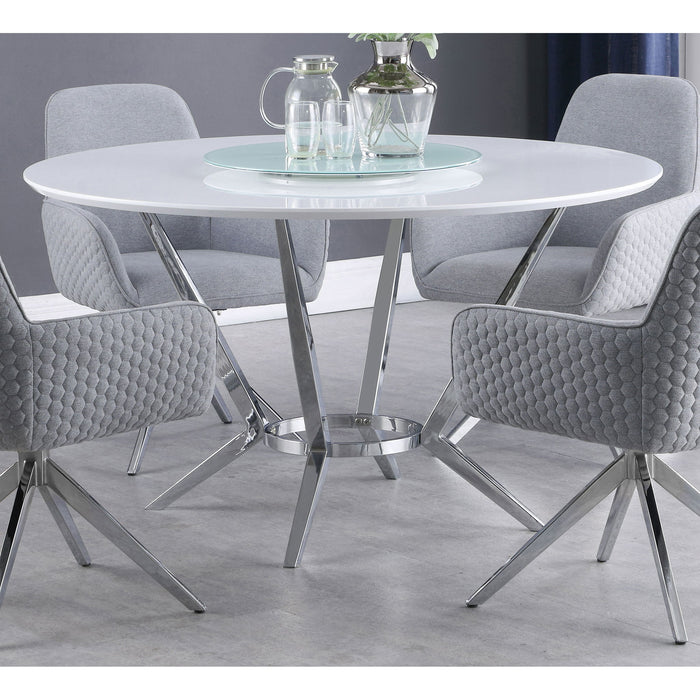 Anchor - Round Dining Table - Gloss White Furniture Max