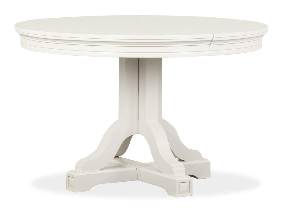 Willowbrook - Extendable 48" Round Dining Table - Egg Shell White Magnussen Furniture