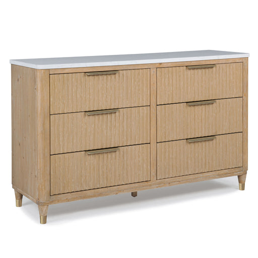 6 Drawers Dresser With Accented Hardware - Natural Wood Home Essentials