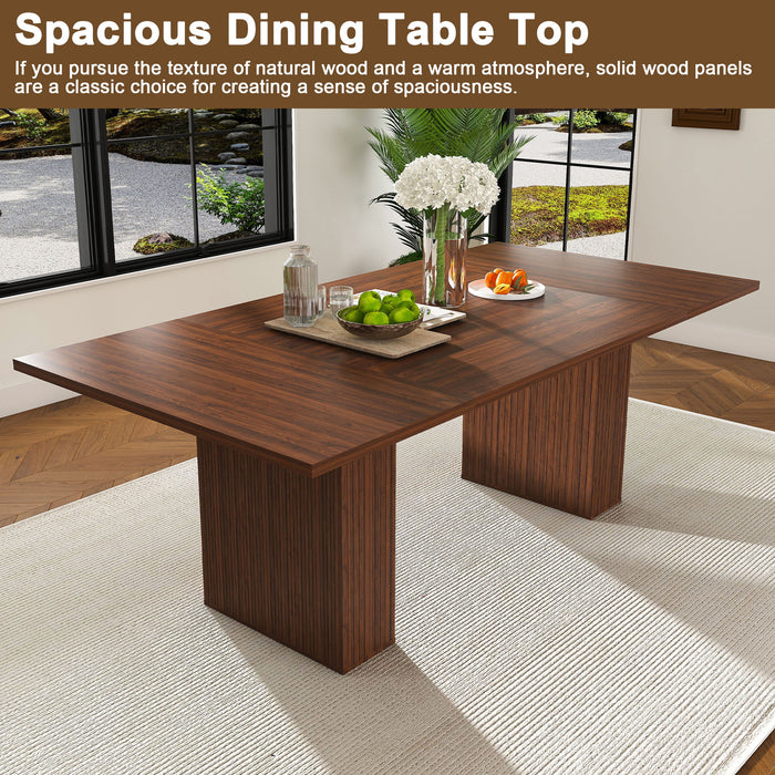 Rectangular Dining Table With Storage Base - Walnut Home Essentials