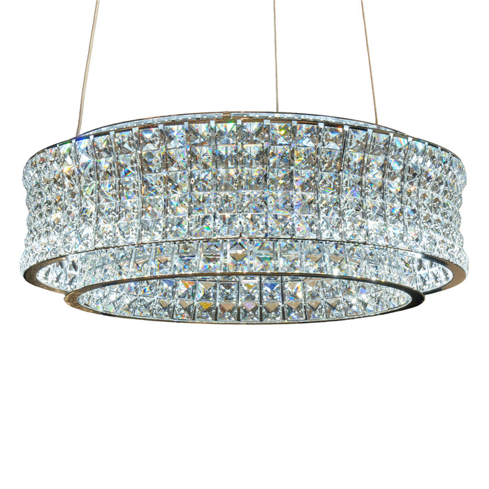 Michael Amini Lighting - Galaxy 24" Round LED Crystal Chandelier - Chrome Michael Amini