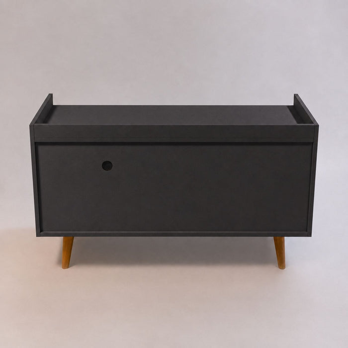 TV Stand For TVs Up To 45" With Open Storage Shelf, Cable Management, 1 Door And 1 Drawer Home Essentials