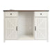 Coffee Bar With Mini Fridge Space & Built In Charging Station, Large Bar Cabinet With Drawers & Adjustable Shelves For Kitchen - White Home Essentials