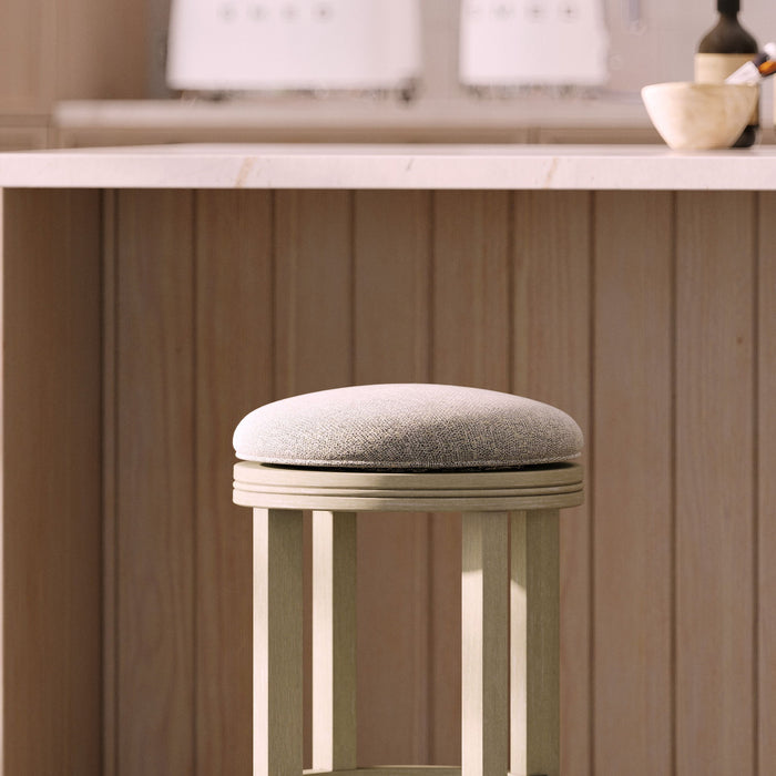 Backless Swivel Stool With Upholstered Seat Home Essentials
