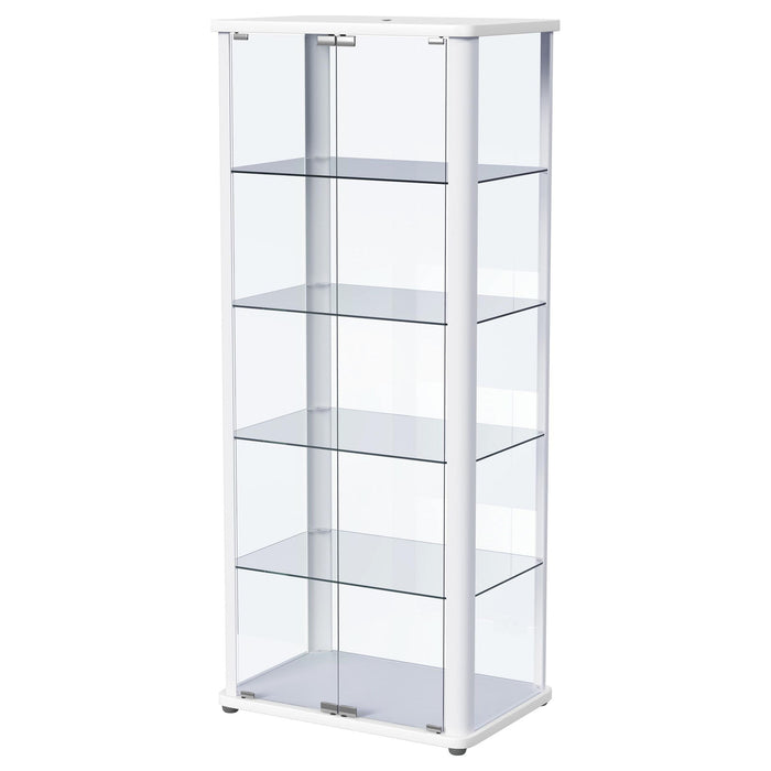 Nevra - 4 Shelf Display LED Curio Cabinet Furniture Max