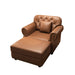 Upholstered Sofa With Nailhead Trim, Rolled Armrests With Ottoman Home Essentials