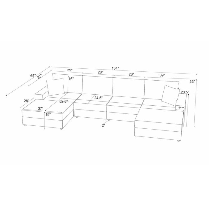 Sectional Sofa With 2 Ottomans And Toss Pillows Home Essentials
